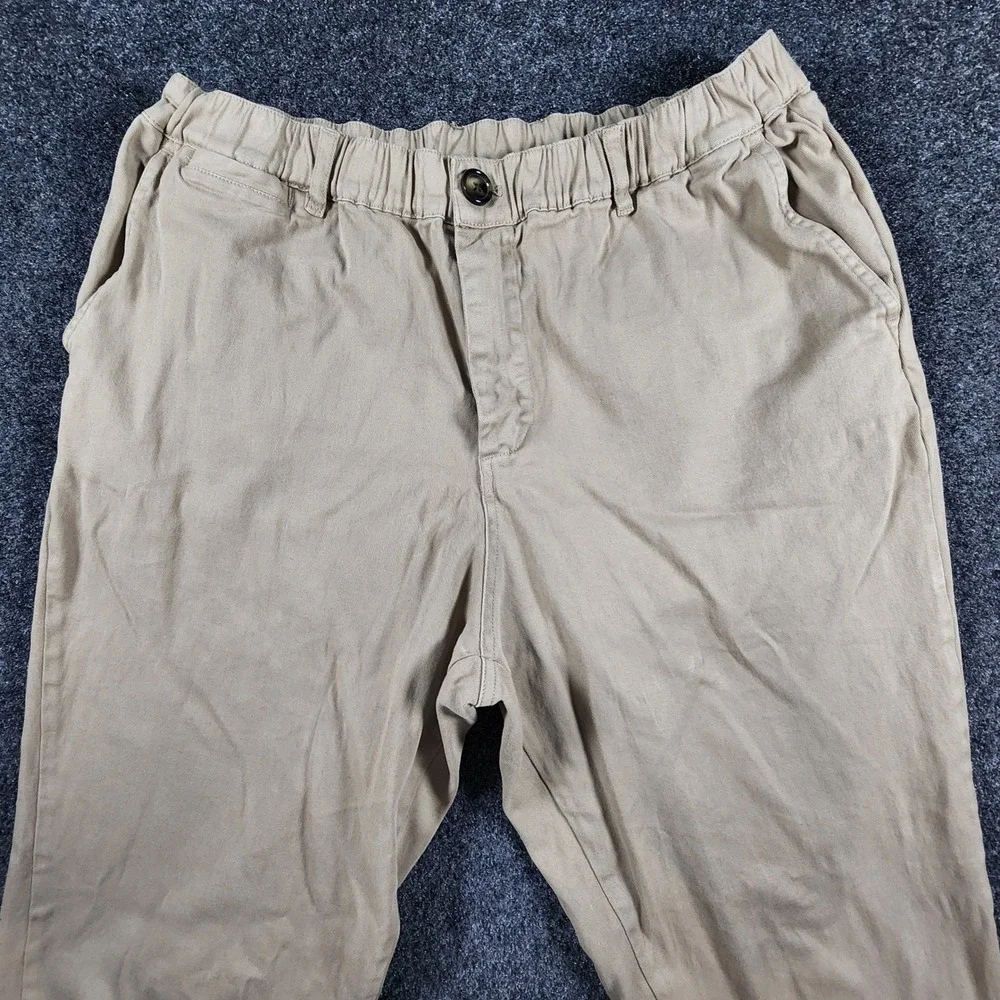 Cove Chino Pants Mens 34x30 Tan Khaki Elastic Waist Cotton Stretch Trousers